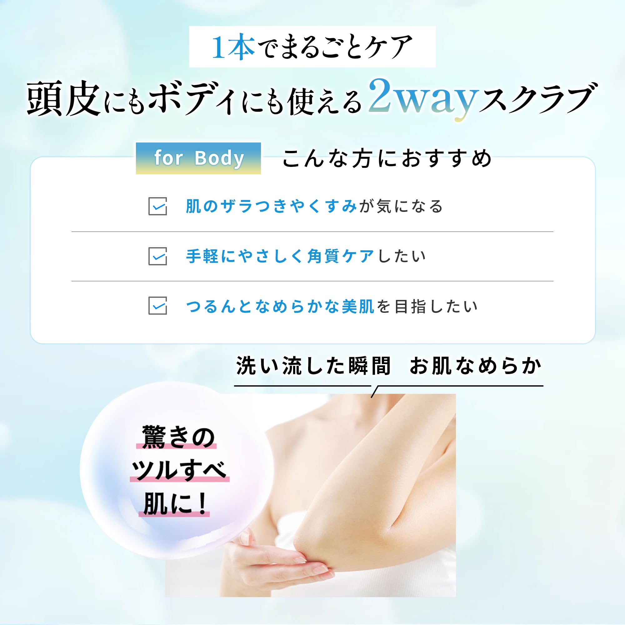 hiritu(ヒリツ) スカルプ＆ボディスクラブ [スムース] 頭皮＆ボディに使える2WAYスクラブ 頭皮のニオイ・ベタつき 髪のハリ・コシUP 肌のザラつき・黒ずみケア ヘッドスクラブ ボディスクラブ ペアー＆ムスクの香り - 5