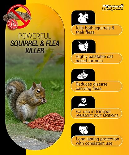Miniatura 3 de Kaput Cebo de ardilla terrestre  eficaz para matar pulgas y ardillas con diphacinona e imidacloprid  Control de plagas dirigido para uso al aire