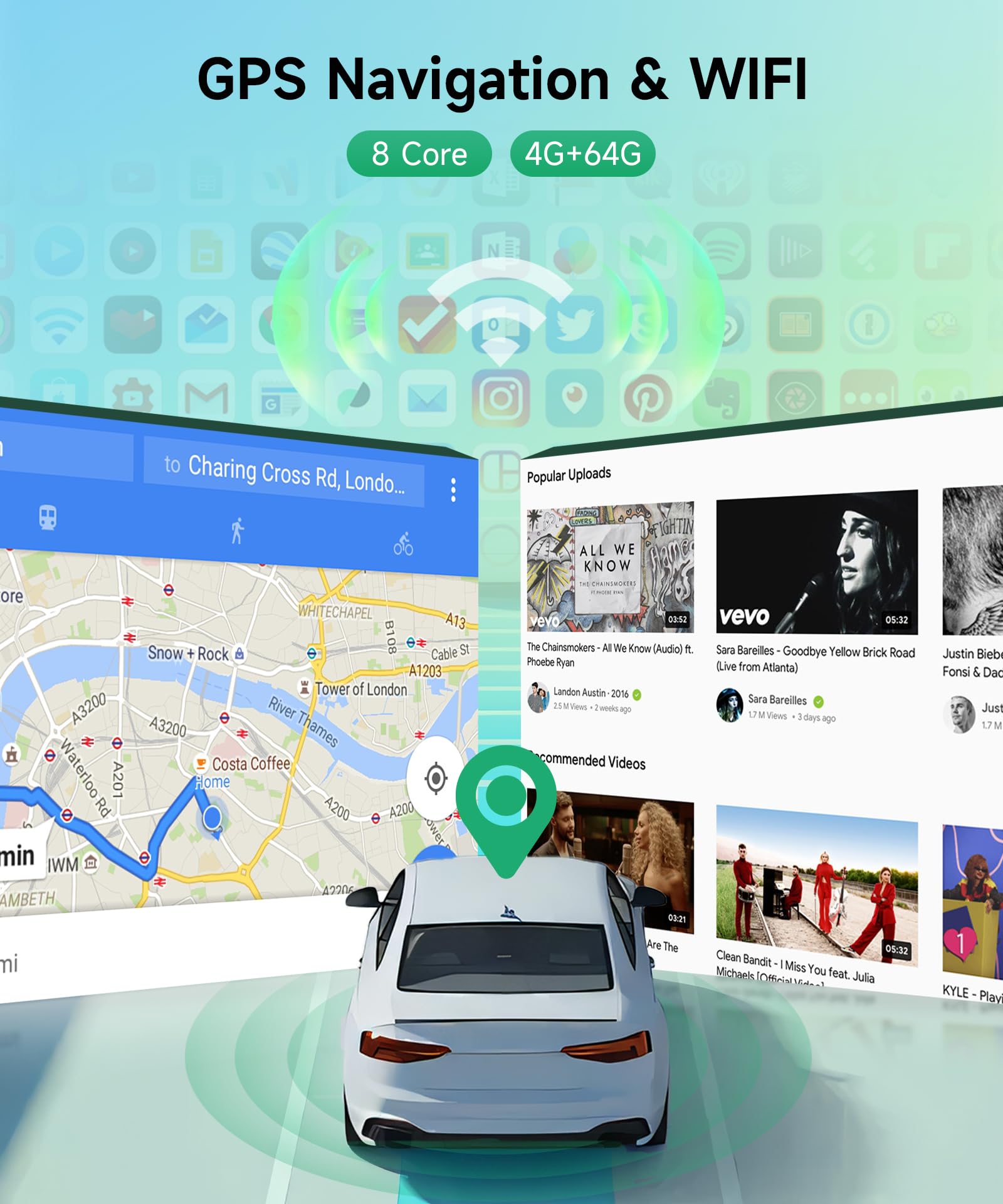 8 rdzeni 4G+64G Bezprzewodowe radio samochodowe z systemem Android do Ford Focus II mk2 Mondeo S-Max C-Max Galaxy 7 Pollici Radio samochodowe Android, Auto GPS, WiFi, lustro, łącze Bluetooth FM/RDS