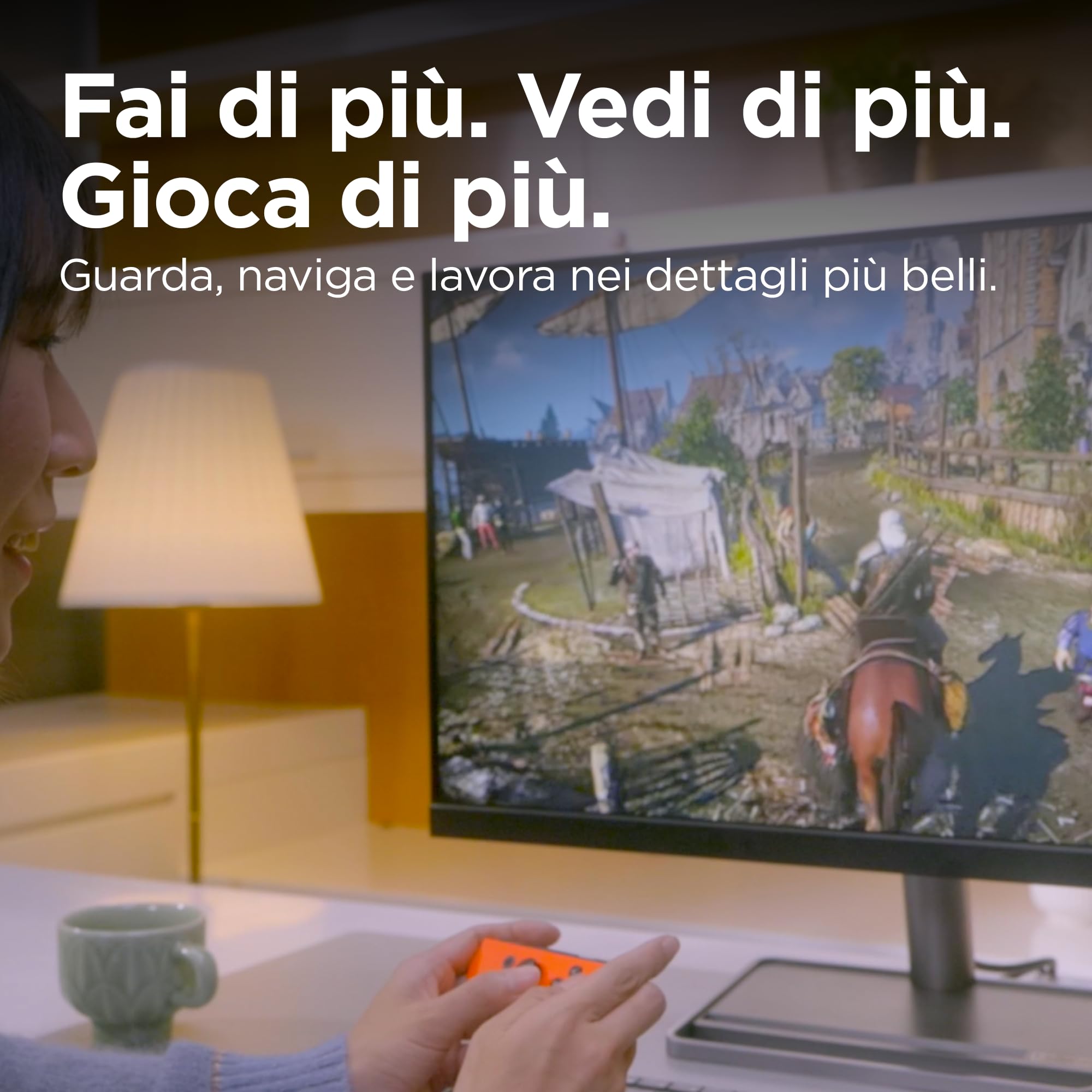 Lenovo L24e-30 Monitor - Display 24" FullHD (1920x1080, VA, 4 ms, 75Hz, Input HDMI+VGA, Cavo HDMI, AMD FreeSync) Inclinazione regolabile - Raven Black - Esclusiva Amazon
