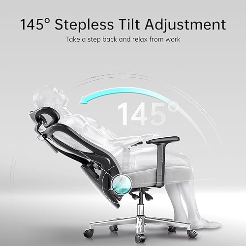 Miniatura 27 de Hbada P3 Silla de oficina ergonómica con soporte lumbar ajustable 2D, silla de oficina con reposacabezas y reposabrazos ajustables, función de
