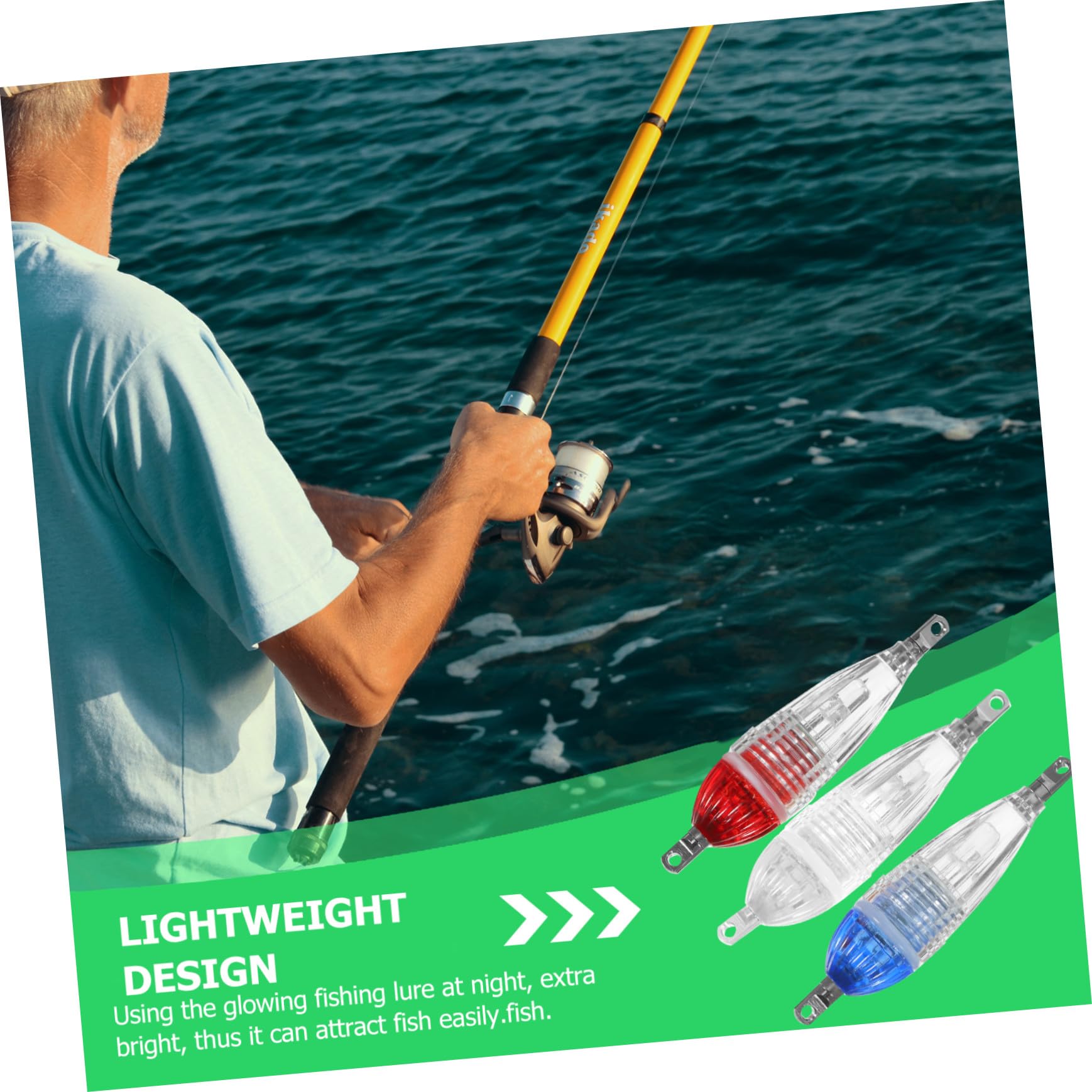 TOYANDONA Flash Led para Señuelos De Pesca Acuario Accesorios De Pesca Luz Nocturna Práctica Luz del Buscador De Peces Luz Led Creativa Pc (Resina De Policarbonato)