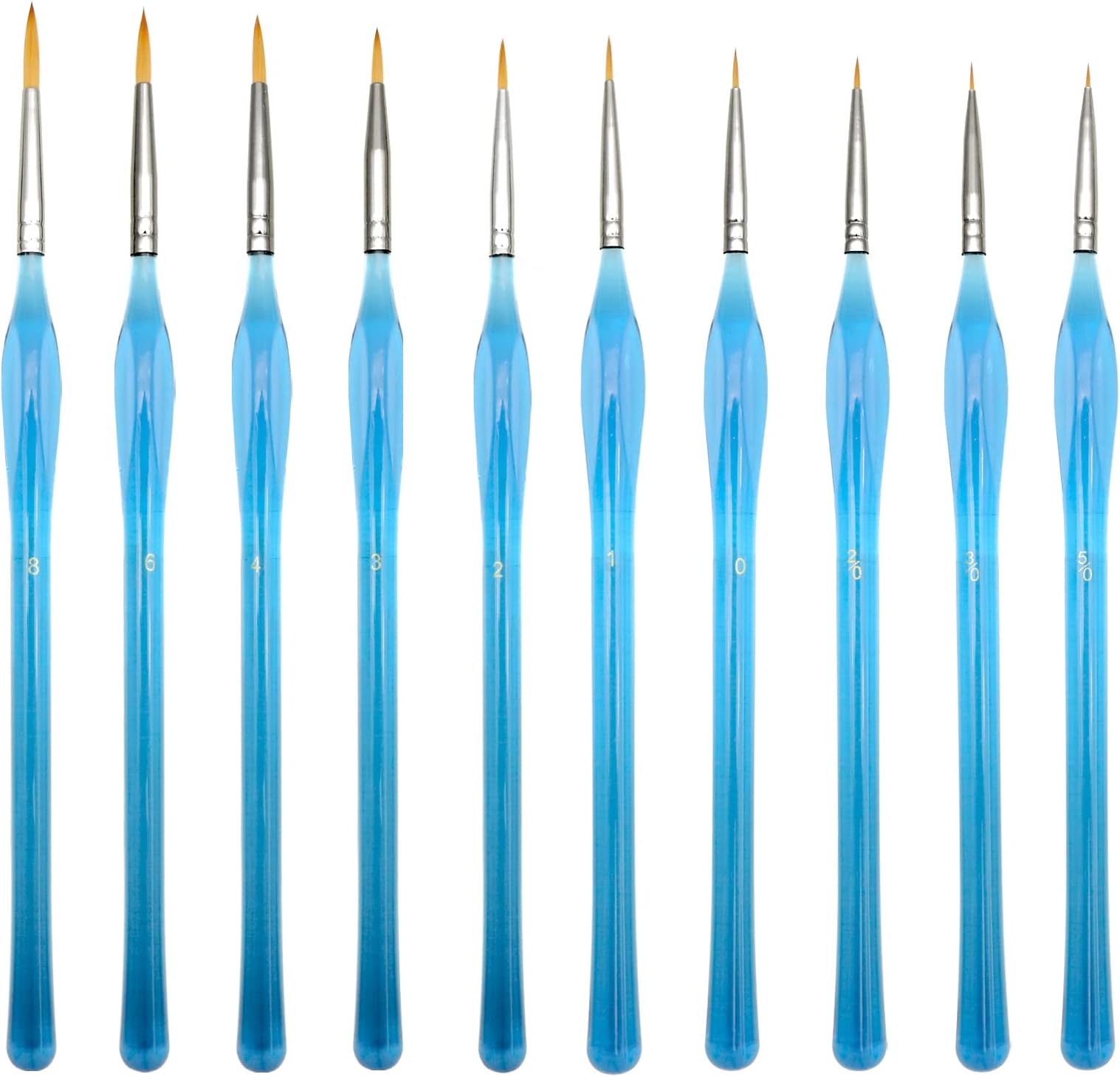 Artecho Detail Paint Brushes Set, Detail Art Brushes 10 Different Sizes for All Levels and Purpose Watercolor Oil Acrylic Gouache Painting, Nail Brush, Premium Nylon Hairs