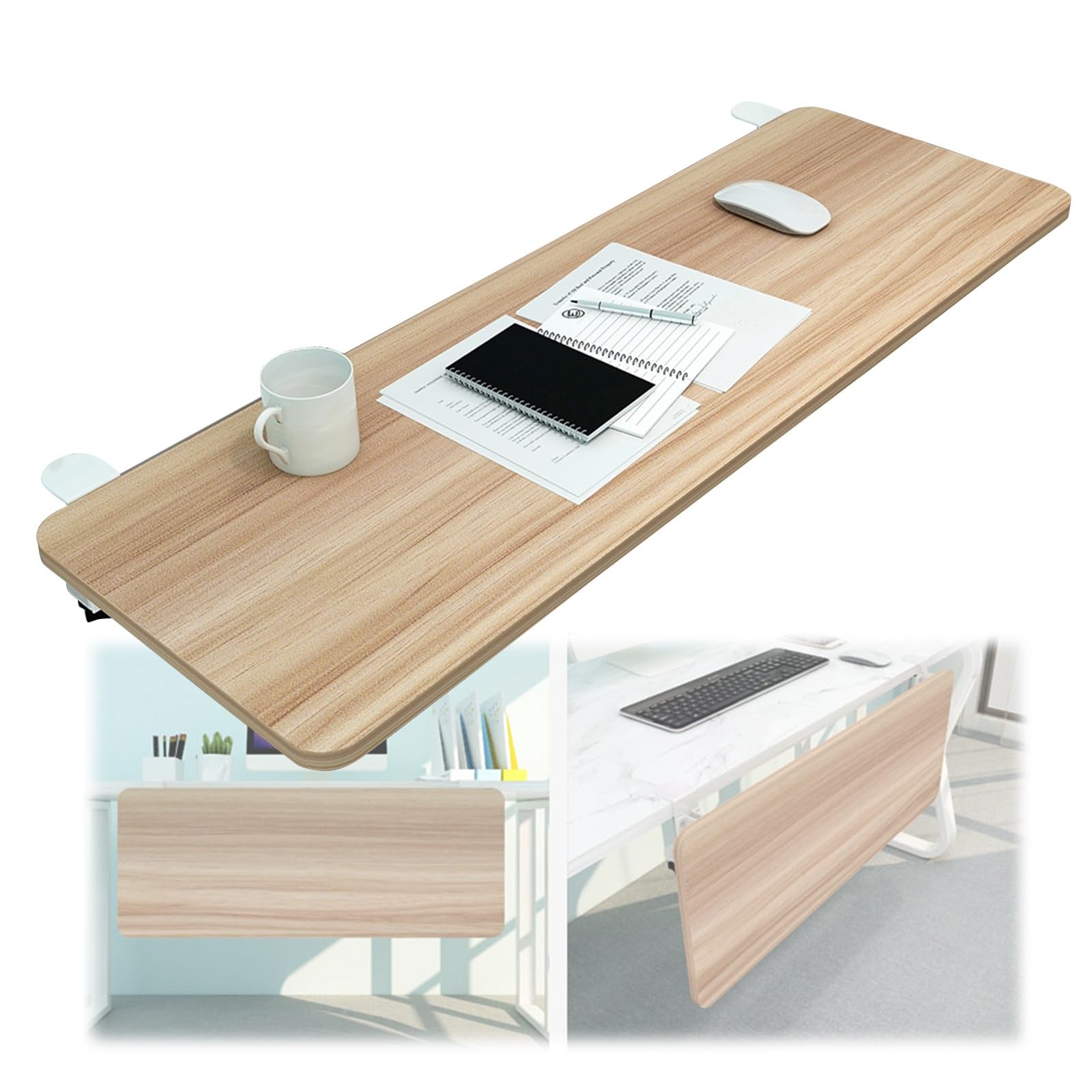 CVJdfhRE desk extender， 90° Foldable Keyboard Tray, Ergonomic Desk Extender, Fully Supports The Arms/Pink/55 * 25Cm(Walnut,65 * 25Cm)