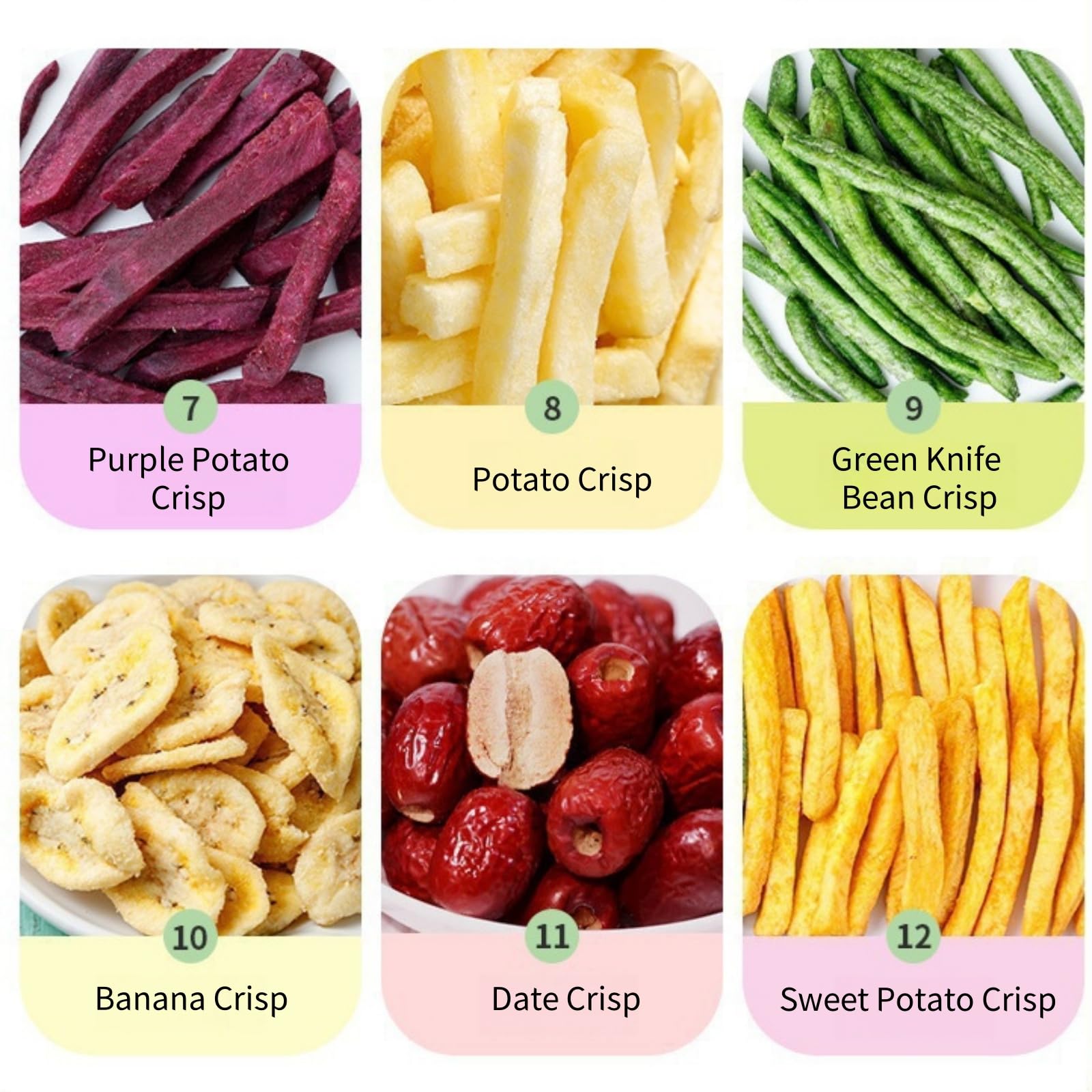 Freeze Dried Fruit and Vegetable Crisps | 250G 8.8 Oz Dried Vegetable Slices | Dried Fruit Slices| Fruit and Vegetable Crisps | 12 Different Fruit and Vegetable Crisps | Resealable Bag Premium Freeze-Dried Fruits
