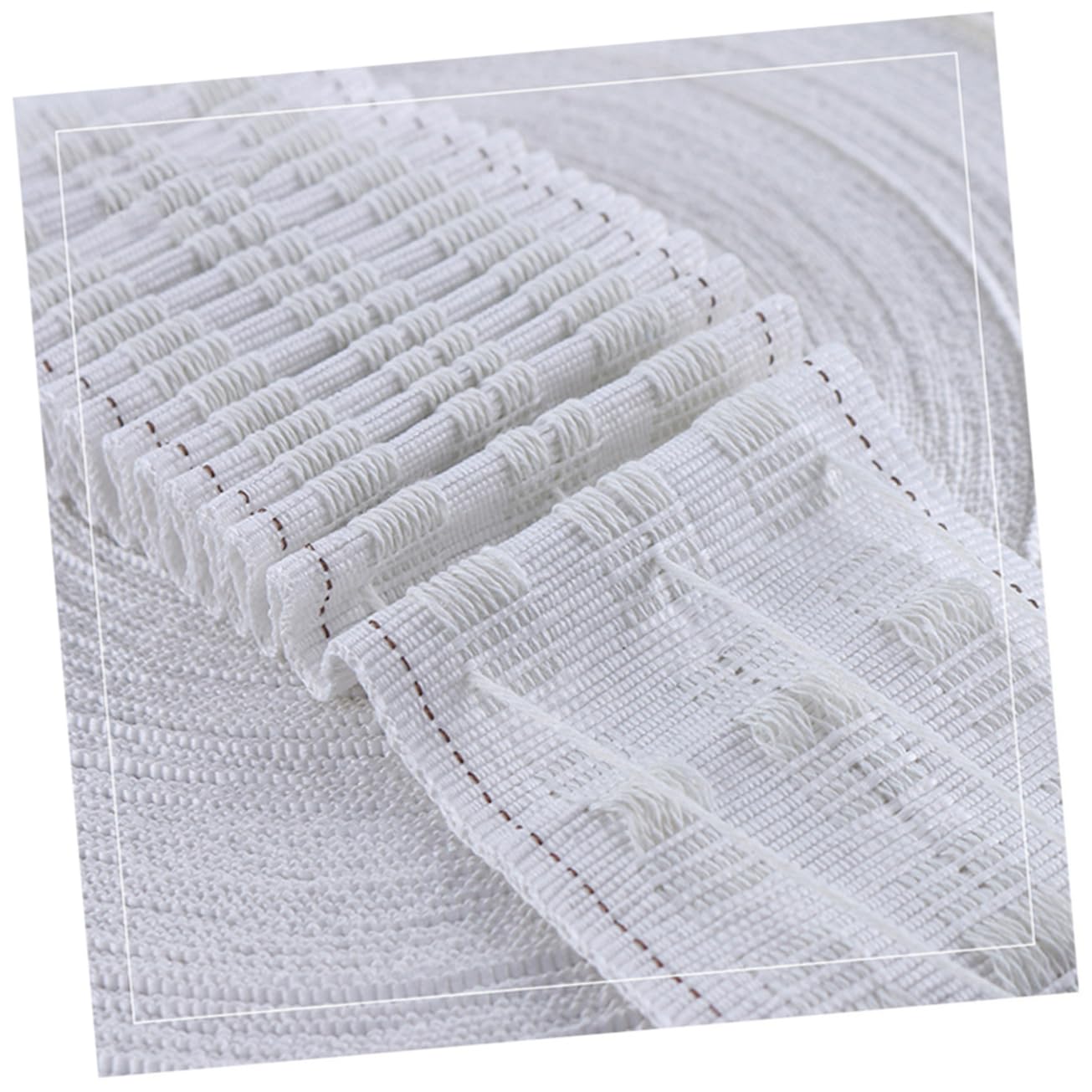 Gardinenband 50m aus Polyester Baumwolle, Weiß, für Faltenzüge