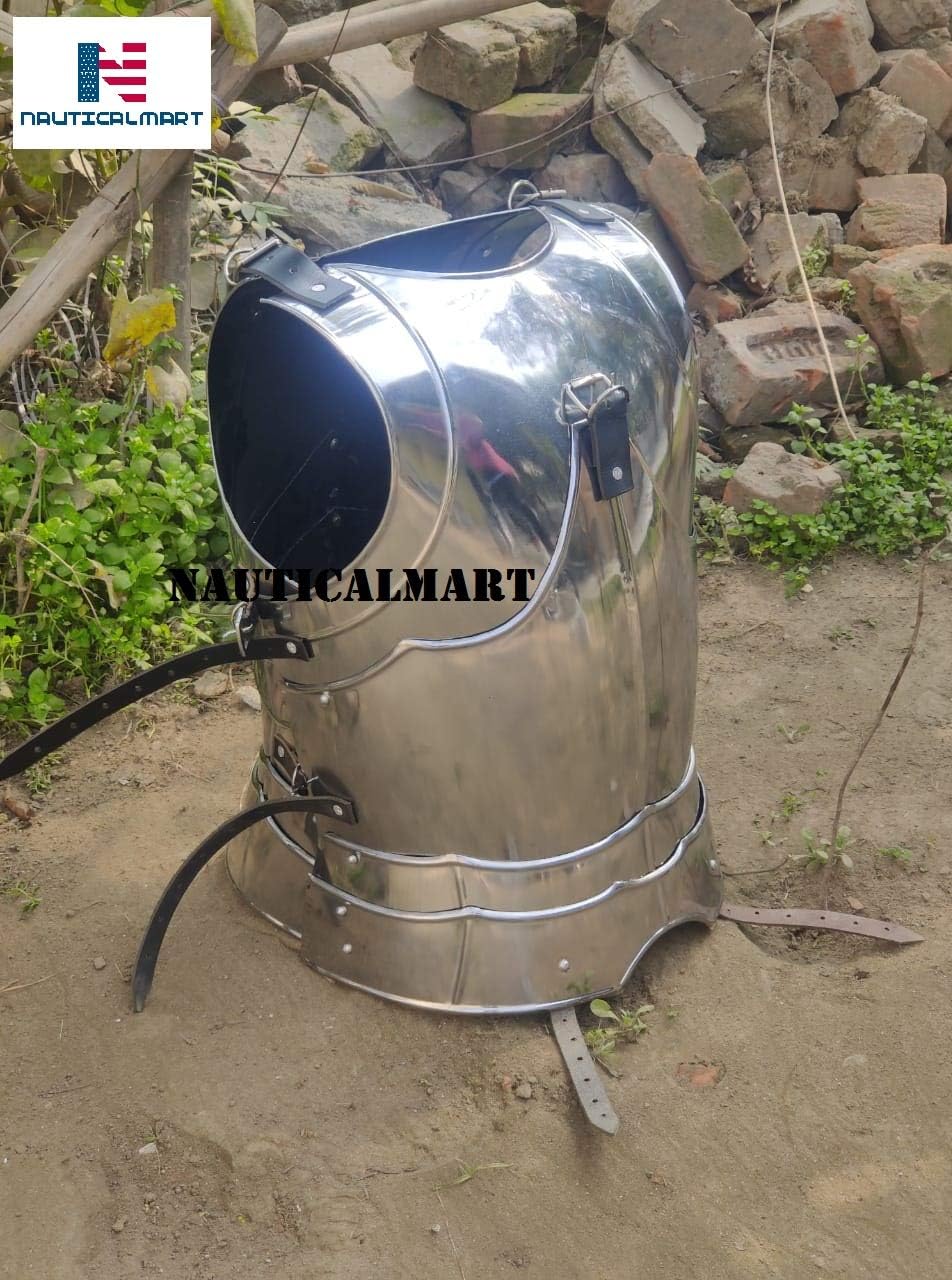 Nautical-Mart Gothic Breastplate - Medieval Armor One Size - Silver Steel Unisex Adult Breastplate