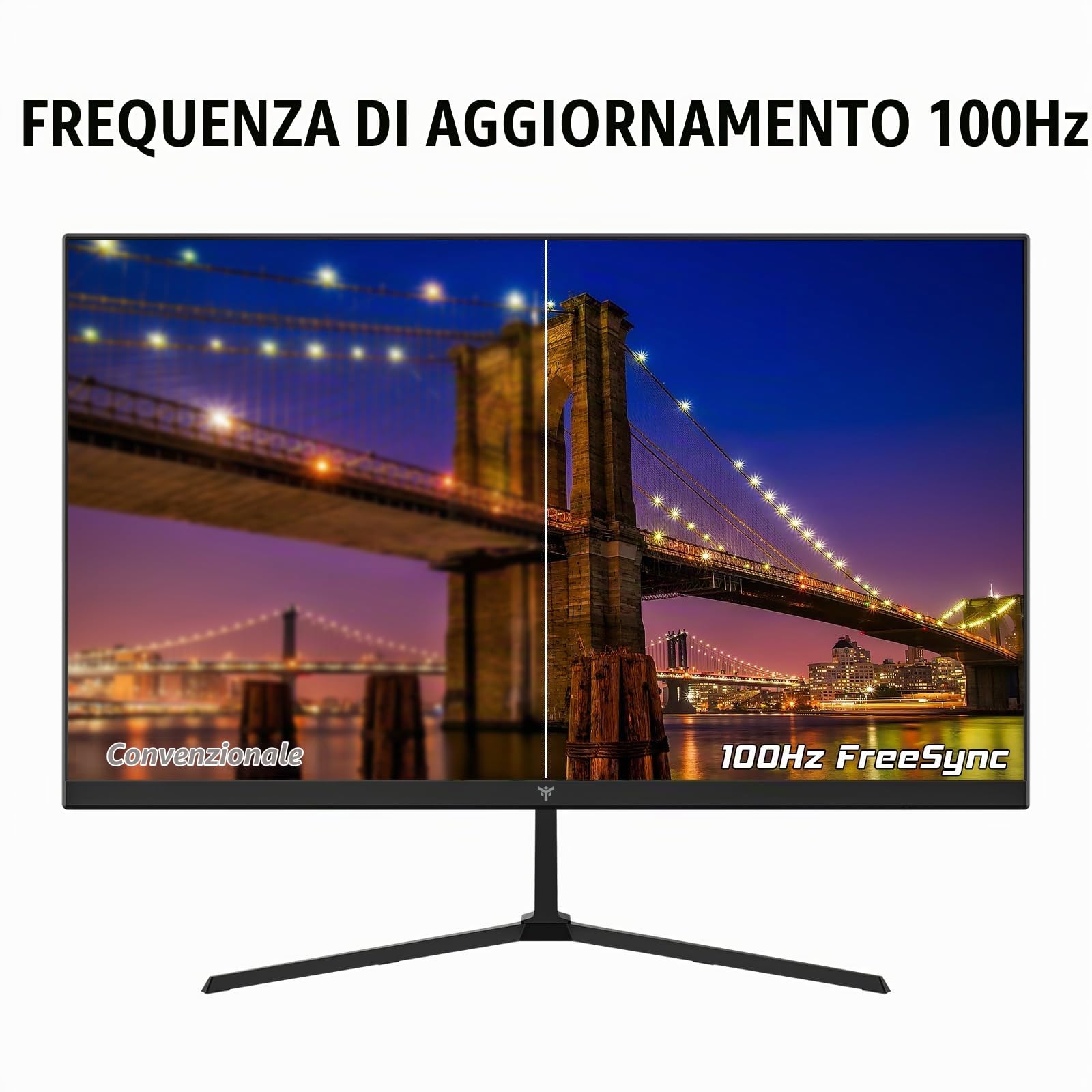 Itek Monitor GWF - 23.8" FLAT, FHD 1920x1080, VA, 100Hz, 16:9, 5ms, HDMI, VGA, Speaker, LBL, Slim, Frameless