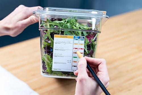 Miniatura 6 de Carlisle FoodService Products StorPlus PermaLabel - Sartén de plástico para alimentos con etiqueta integrada para restaurantes, tamaño 13, capacidad