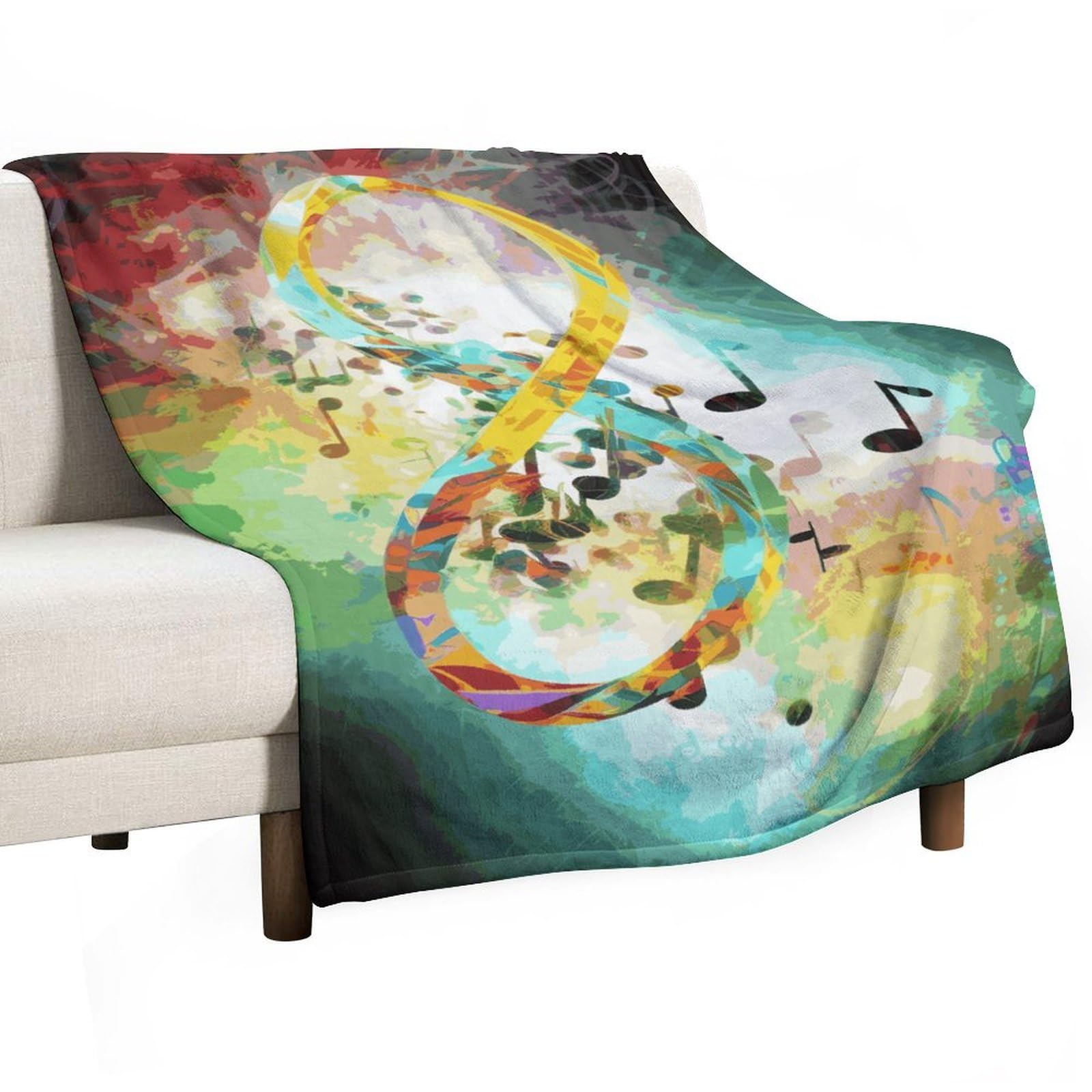 Couverture polaire chaude 127x178 cm plaid musique léger fauteuil salon