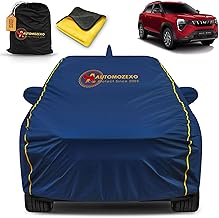 Mahindra XUV 3XO 100% Waterproof Car Cover for All Weather Protection with Mirror & Antena Pocket Inner Cotton Triple Stitched Cover with Adjustable Belt Bottom Elastic to Secure Fit -Blue