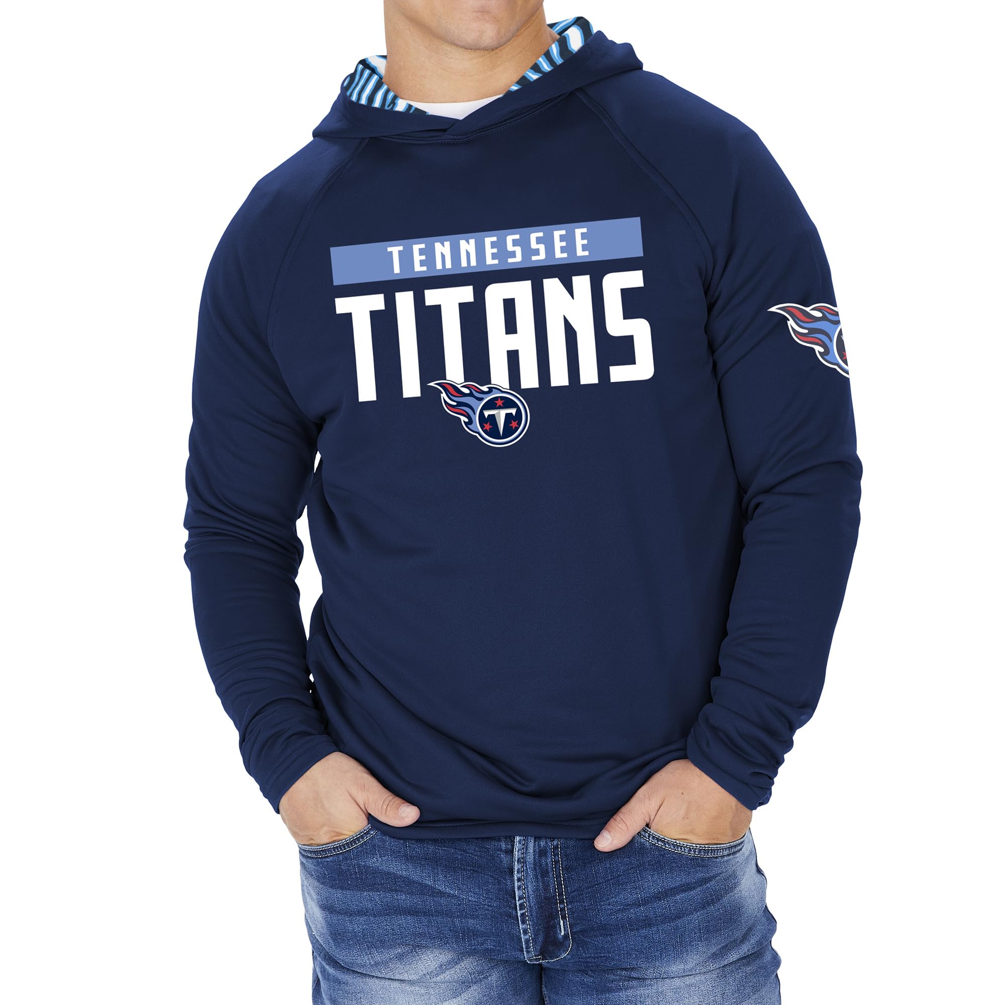 Zubaz NFL Football Men's Solid Team Hoodie with Camo Lined Hood and Sleeve Graphic — view 97