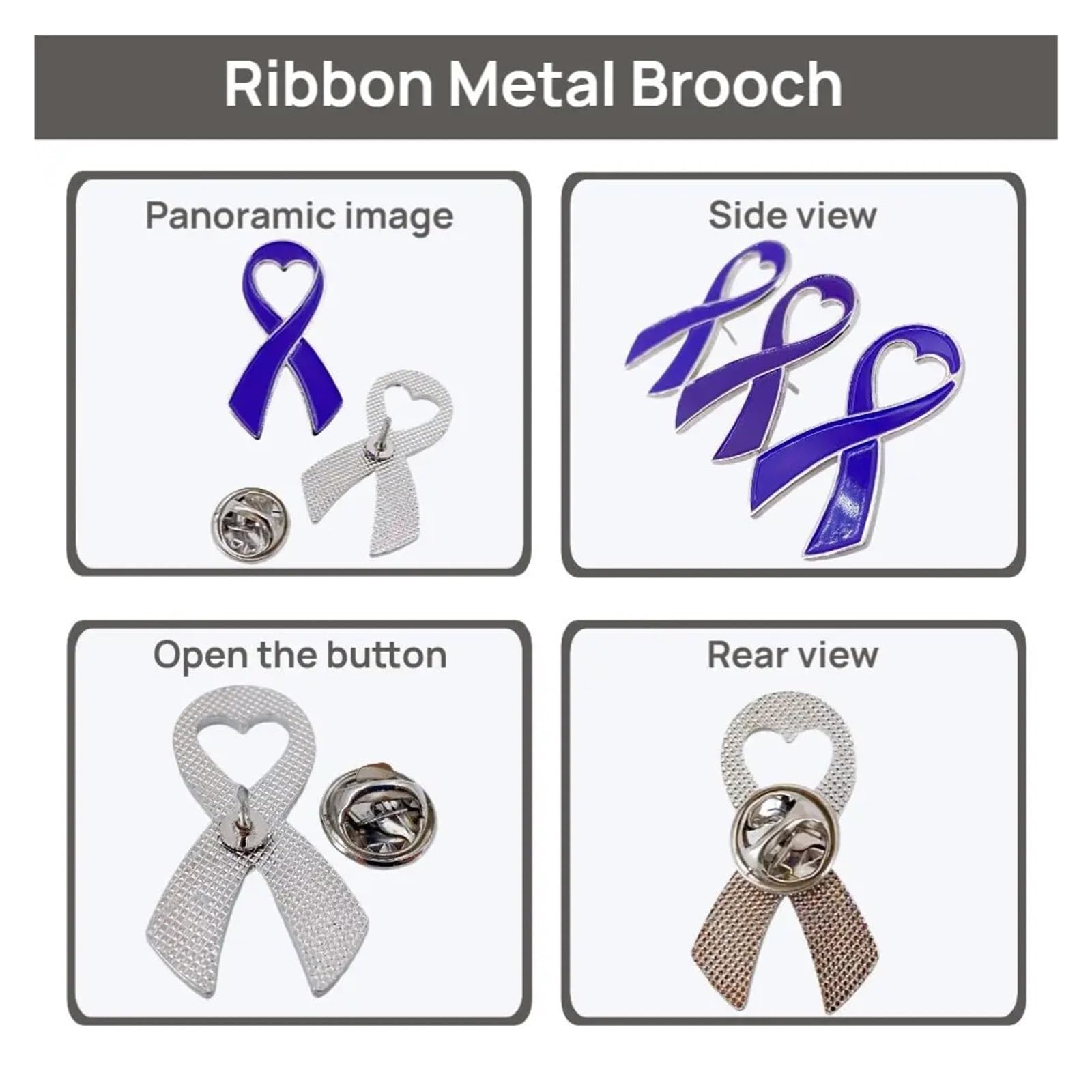 20/50/100 Stück lila Band Anstecknadel Pins Brosche Abzeichen Für Dekoration