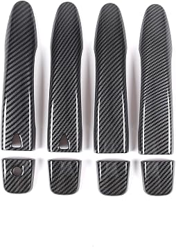 Car Exterior Door Handle Cover Compatible with 2014-2020 Nissan Rogue 2015-2023 Nissan Murano 2016-2023 Nissan Maxima, Door Handle Protector Decoration Covers Accessories Carbon Fiber Pattern