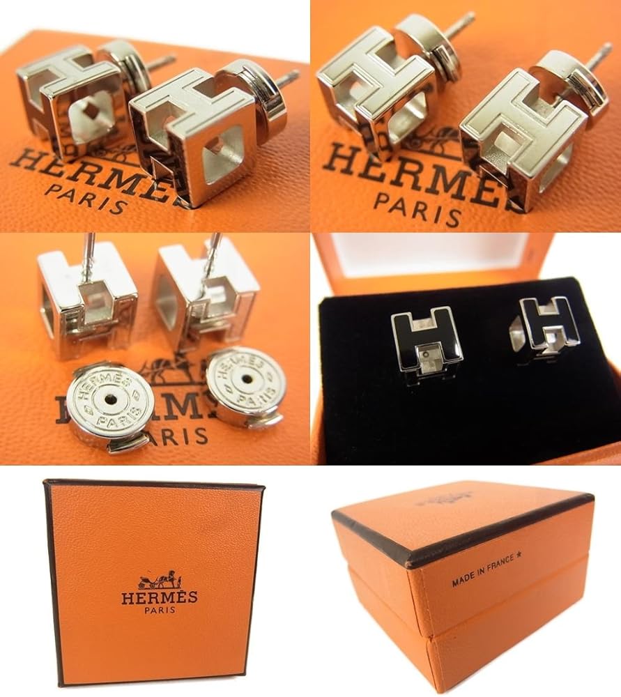 Amazon | [エルメス]HERMES カージュドアッシュ H キューブ ピアス
