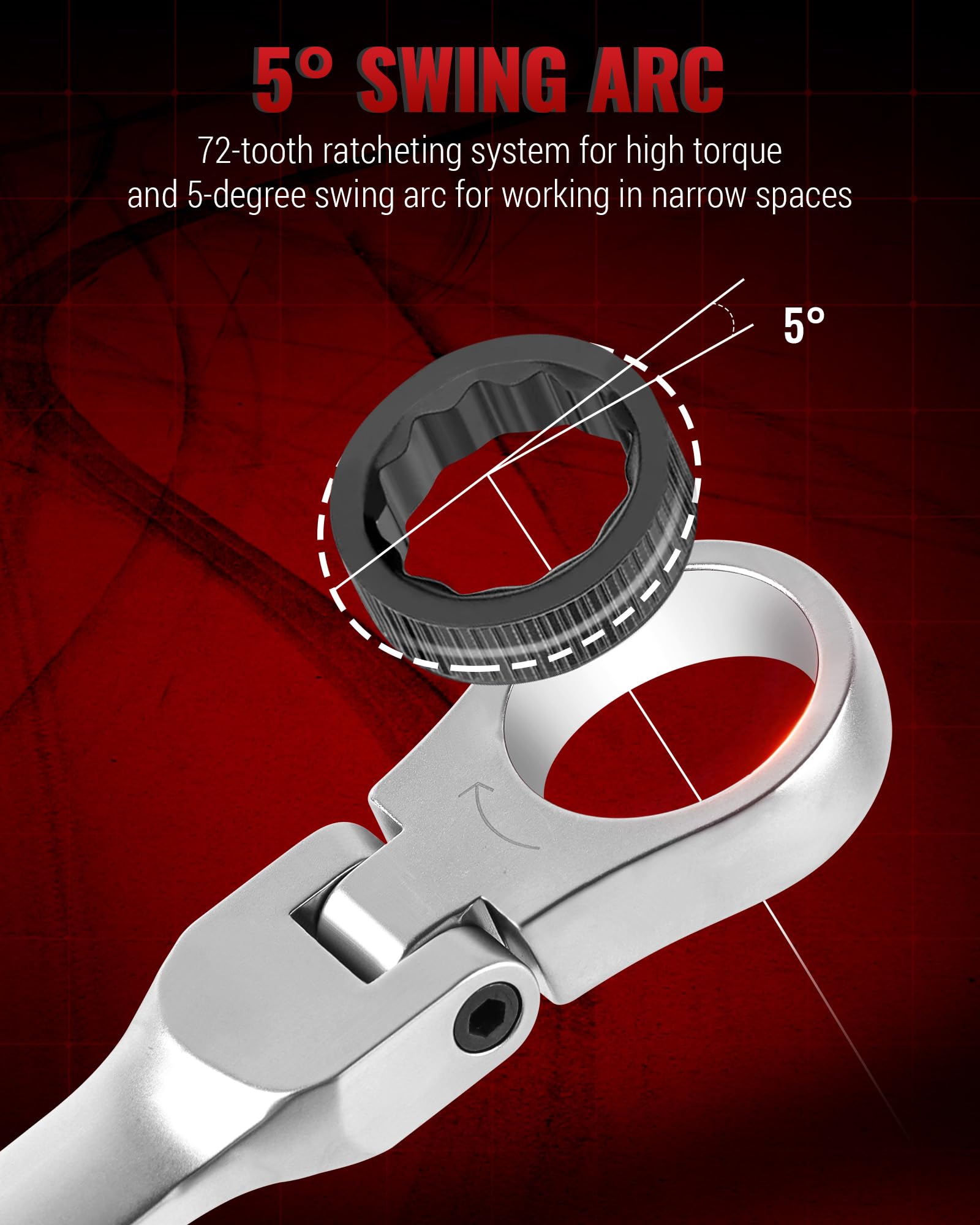 Reywoo 6-Piece Long Ratcheting Wrenches - Extended Reach -5 Reywoo 6-Piece Long Ratcheting Wrenches - Extended Reach -5