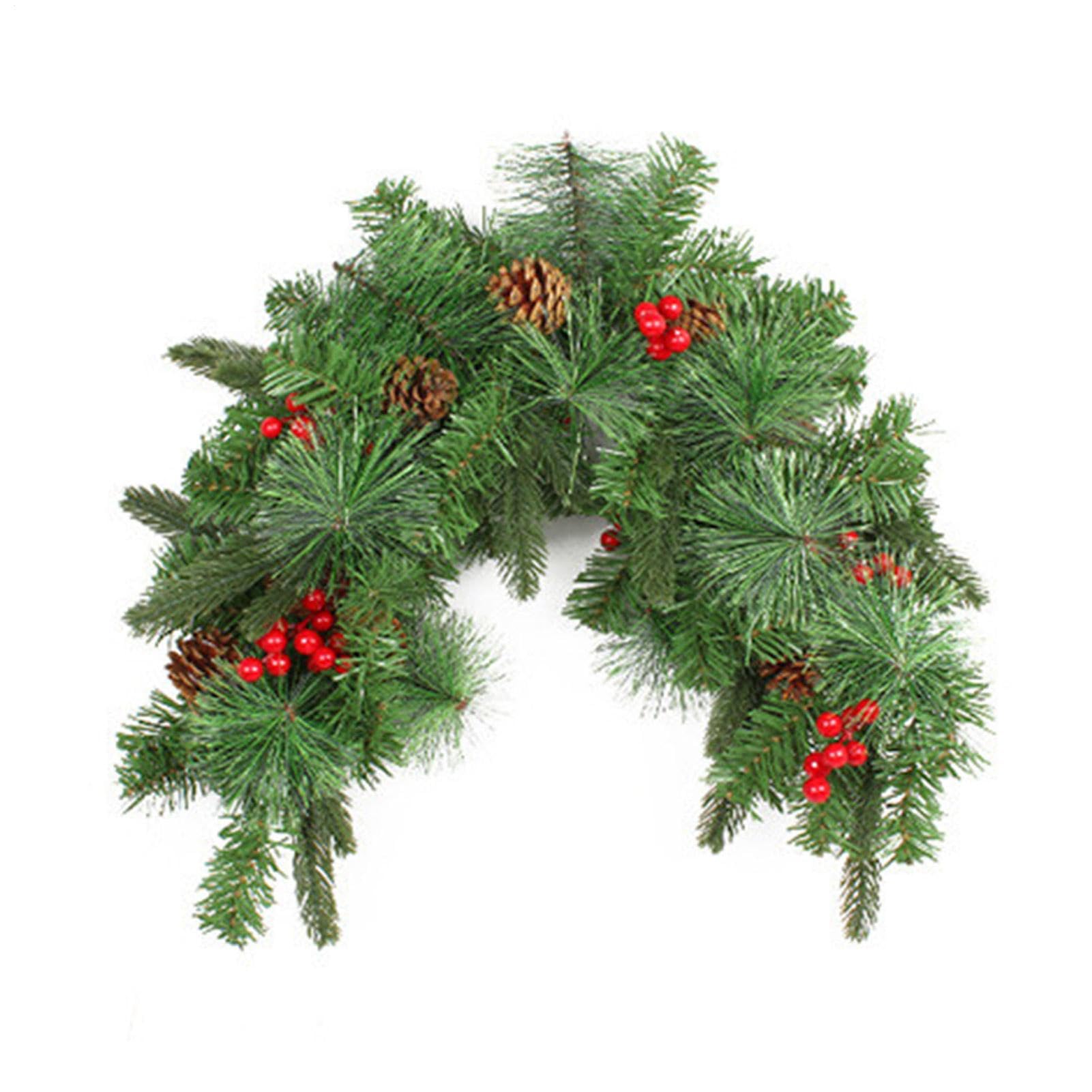 Christmas Evergreen Mailbox Swag - Led Christmas Mailbox Swag | Mailbox Wreath | Artificial Rattan Decorations | Outdoor Holiday Decorations with Lights | Glowing Dead Branches for Front Door
