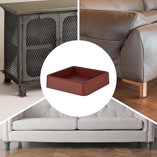 Miniatura 7 de Posavasos, tazas con ruedas, almohadillas antideslizantes para muebles para pisos de madera dura, agarres antideslizantes, tapas cuadradas de