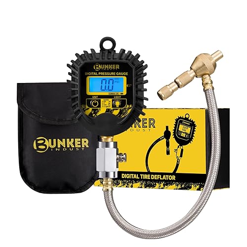 BUNKER INDUST Medidor digital de presión de neumáticos, calibre de aire resistente de 0-250 PSI para automóvil, camión y vehículo todoterreno,