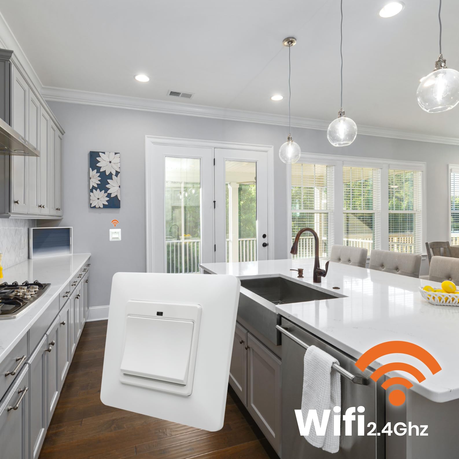 LED ATOMANT WLAN Schalter 1 Drucktaster Weiß Smart Life App