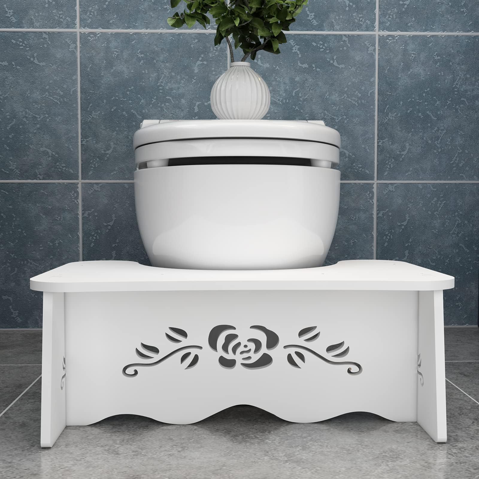Poop Stool Adult Toilet Stool, 7 Inch Bathroom Toilet Potty Stool for Adult, Healthy Portable Wood-Plastic Composites, Environmentally Friendly Materials, Simple Design Toilet Poop Stool