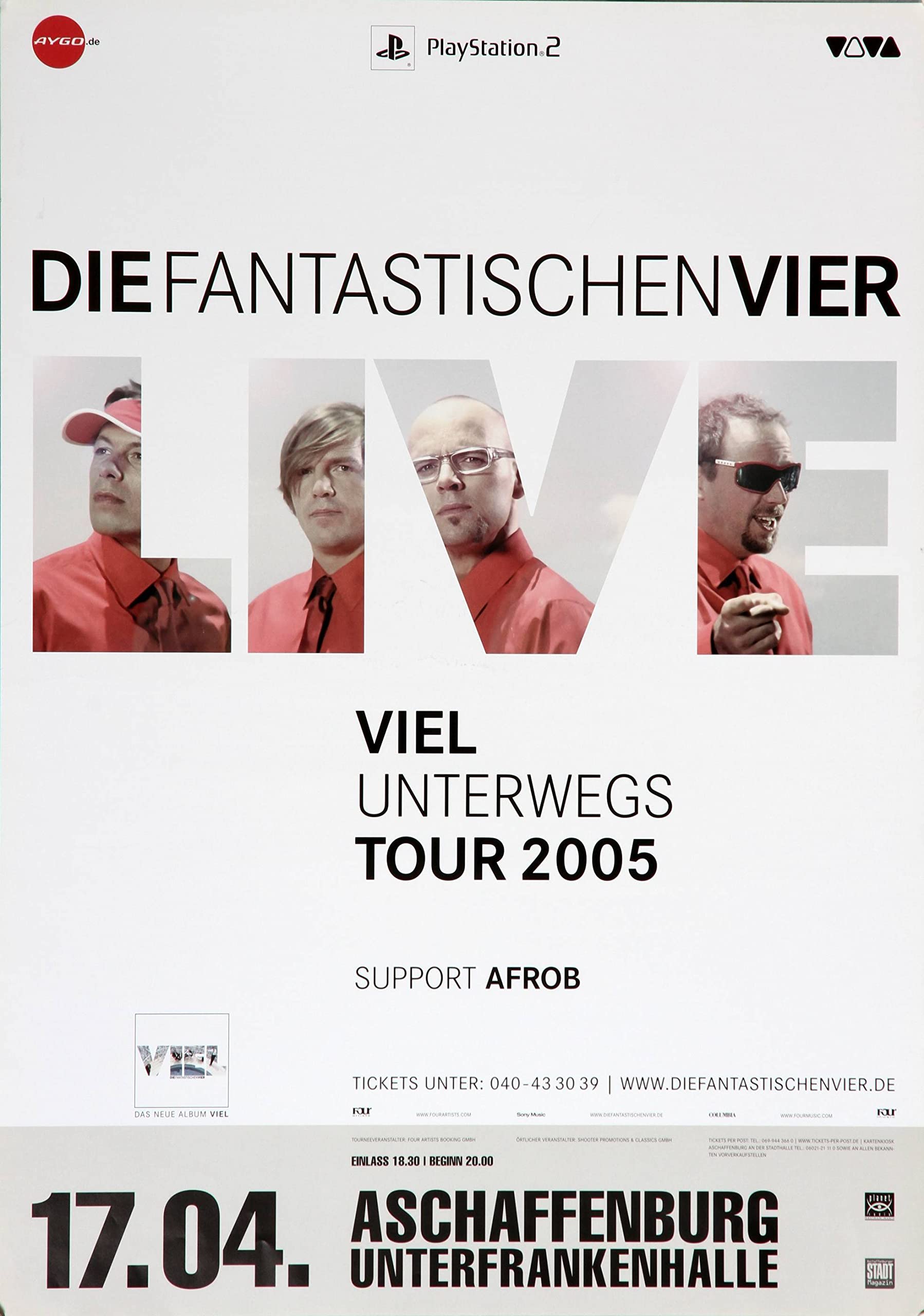 Premium Poster/Plakat | DIN A1 | Wanddeko | Live Konzert Veranstaltung » Die Fantastischen Vier - Viel Unterwegs Tour 2005, Aschaffenburg 2005 «