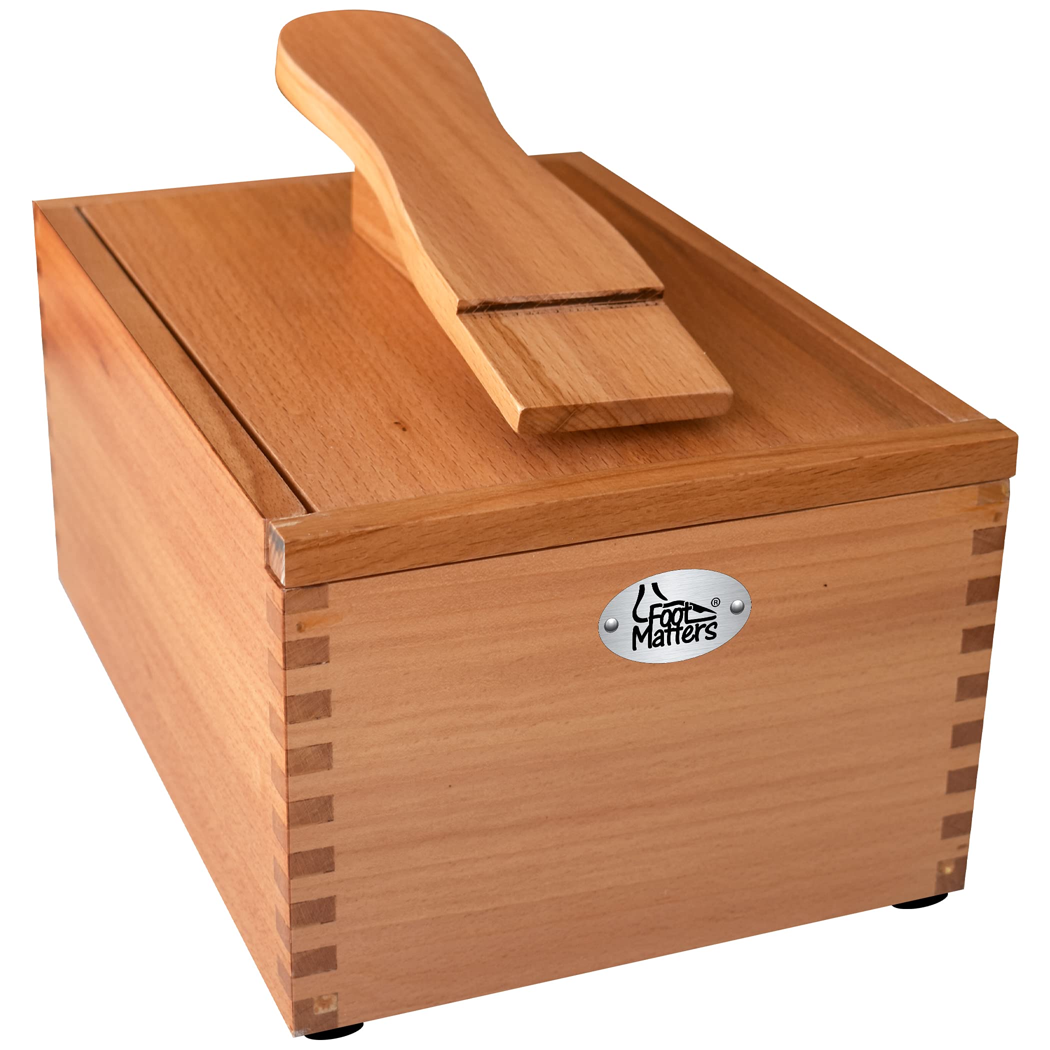 FootMatters Shoe Shine Valet Box - Hardwood Boot & Shoe Care