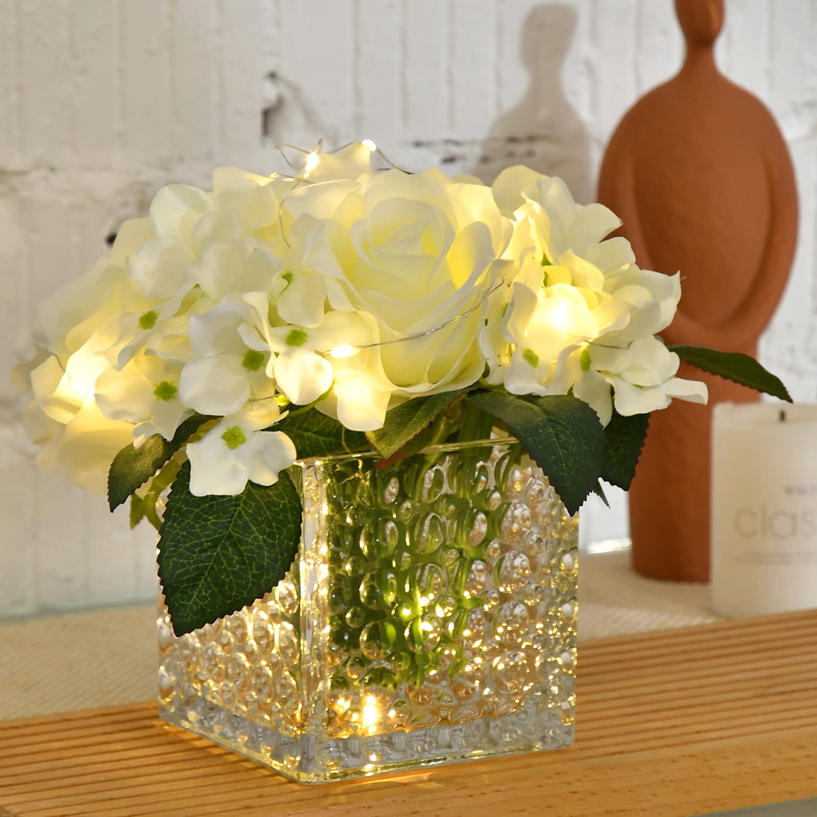 Amazon.com: Fule Artificial Silk Rose Flower Centerpiece
