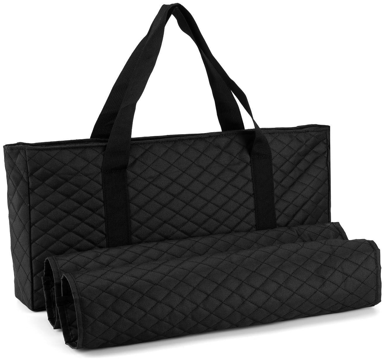 Mose Cafolo Empty American Mahjong Bag Set – Black Quilted Soft Case with 2 Wrappers for American Mahjong Tiles, Trays & Rack (Mahjong Case Only)