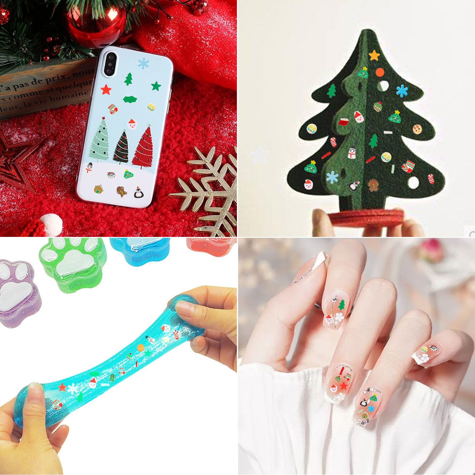 Amazon.co.jp: ネイルパーツ クリスマス 2ケース入り 3D 可愛い