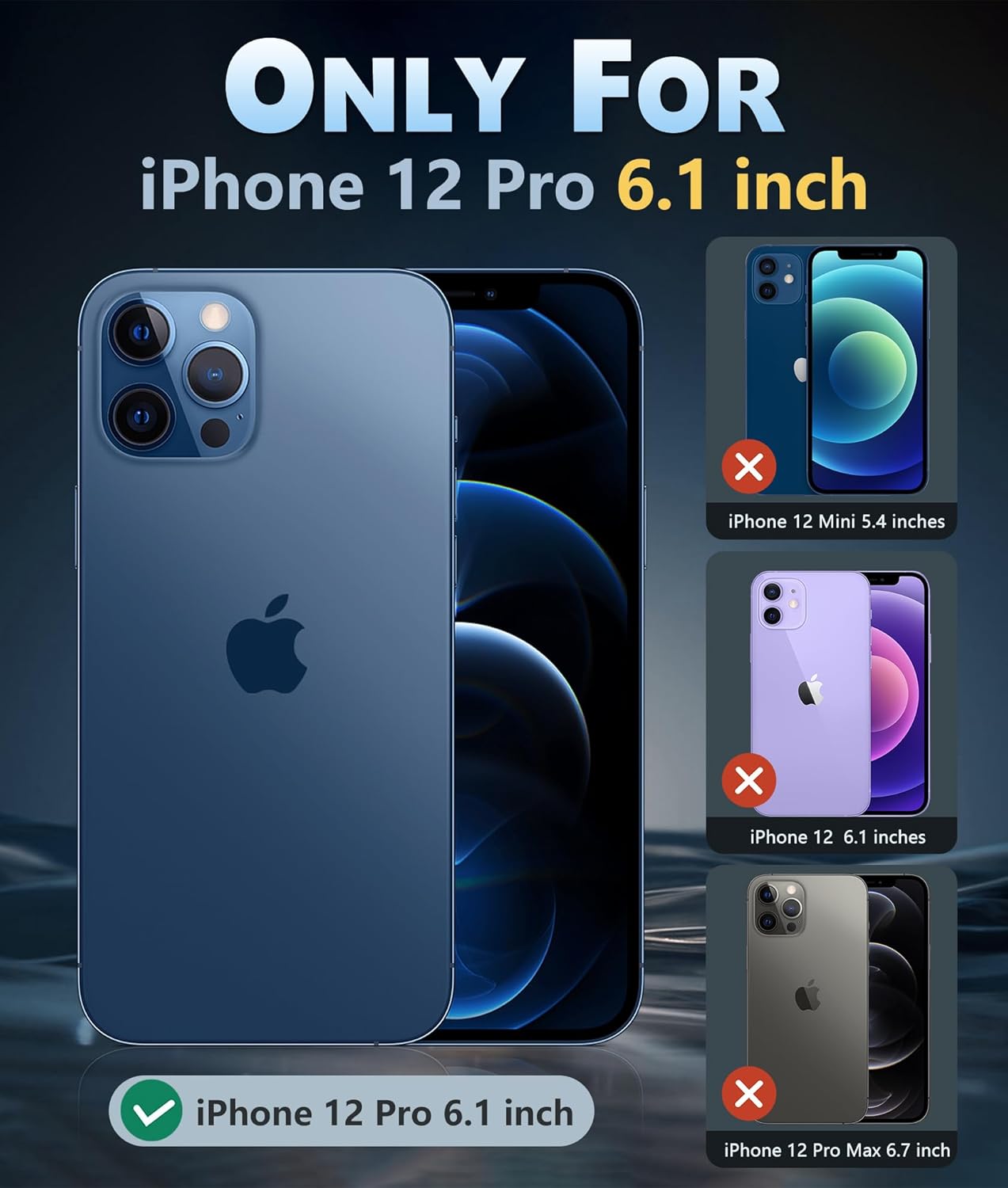 FNTCASE for iPhone 12 Pro Case: iPhone Magnetic Military Grade Drop Protection Clear Cell Phone Case - Rugged Durable Shockproof Anti Yellowing Slim Cases for iPhone 12 Pro (Clear) - Image 2