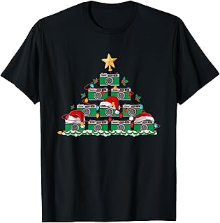 Funny Camera Santa Hat Christmas Tree Lights Photographer T-Shirt