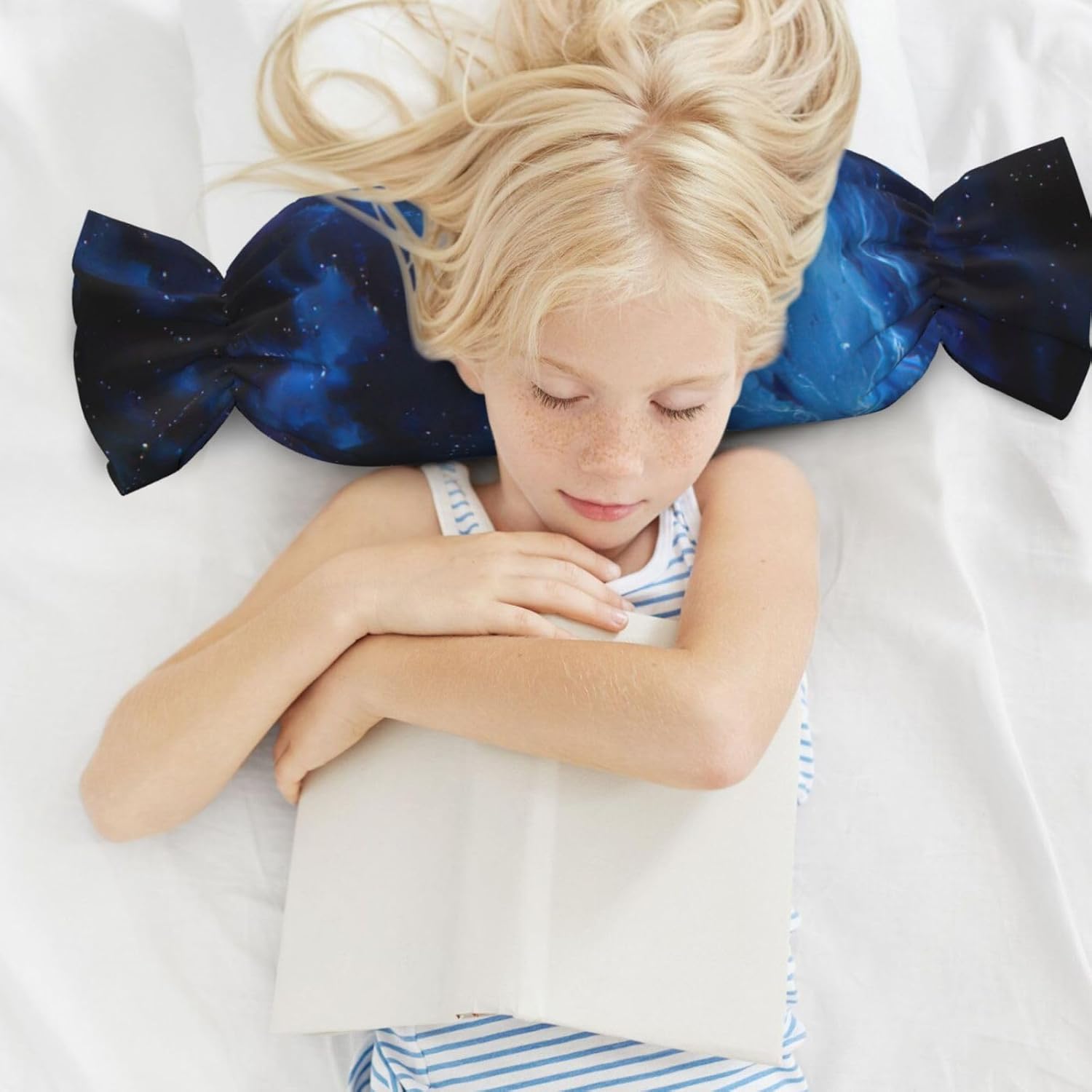 Blue Galaxy Print Candy Cylindrical Comfortable Pillow Throw Pillows Home Decor Easy Maintenance