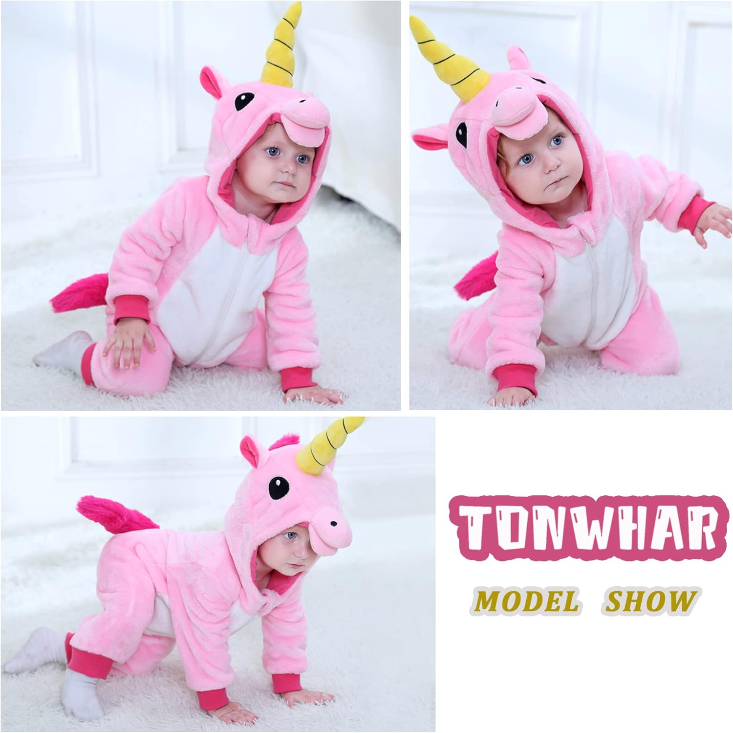 TONWHAR Infants Toddlers Halloween Cosplay Unicorn Costume Kids' Animal Outfit Snowsuit - Image 4