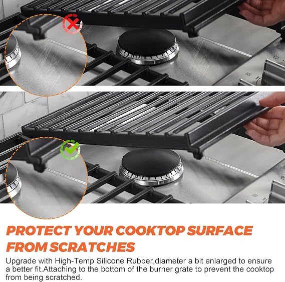 24Pcs WB2K101 WB02T10461 Stove Grate Rubber Feet fit for GE Kenmore Range Burner Cooktop Grate, 3/16 Hole Gas Stove Top Grate Feet Replace WB02K0101 AP2622260 PS241358 by Beaquicy