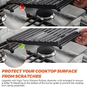24Pcs WB2K101 WB02T10461 Stove Grate Rubber Feet fit for GE Kenmore Range Burner Cooktop Grate, 3/16 Hole Gas Stove Top Grate Feet Replace WB02K0101 AP2622260 PS241358 by Beaquicy