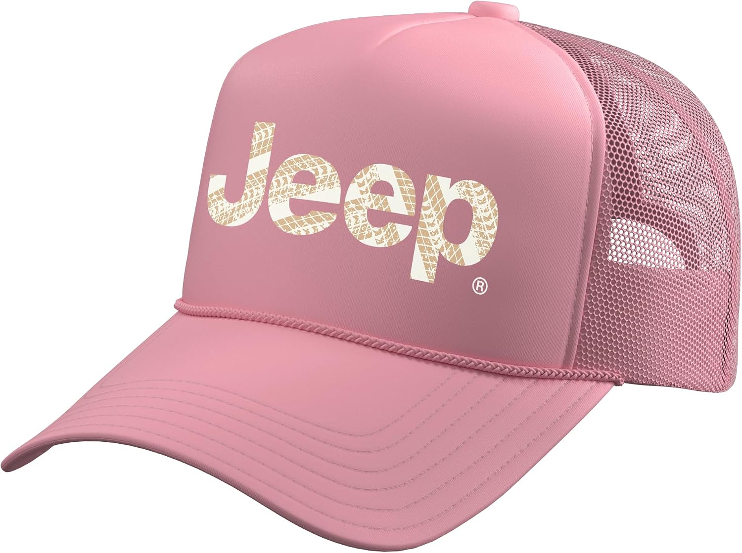 Jeep Iconic Tire Tracks Logo - Officially Licensed Trucker Hat with Adjustable Mesh Back
