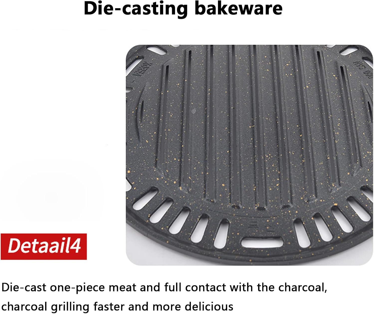 1pc Durable Round Iron Barbecue Grill Plate - Perfect for Indoor & Outdoor Cooking