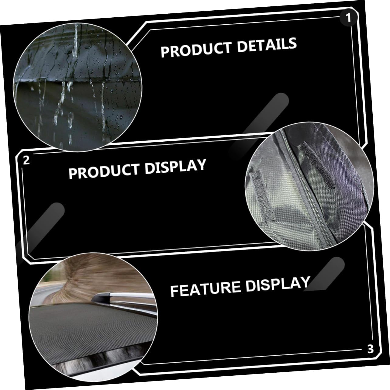 DECHOUS 1Set High Capacity Car Rooftop Cargo Bag Oxford Vehicle Roof Bag with Slip Mat for Easy Installation and Secure Storage of Luggage and Gear