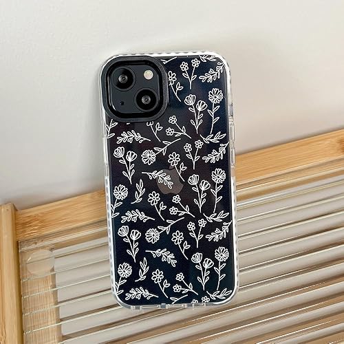 Miniatura 8 de Bonito diseño de flores blancas pequeñas compatible con iPhone 14 Pro Max, funda protectora de silicona a prueba de golpes para mujer, funda