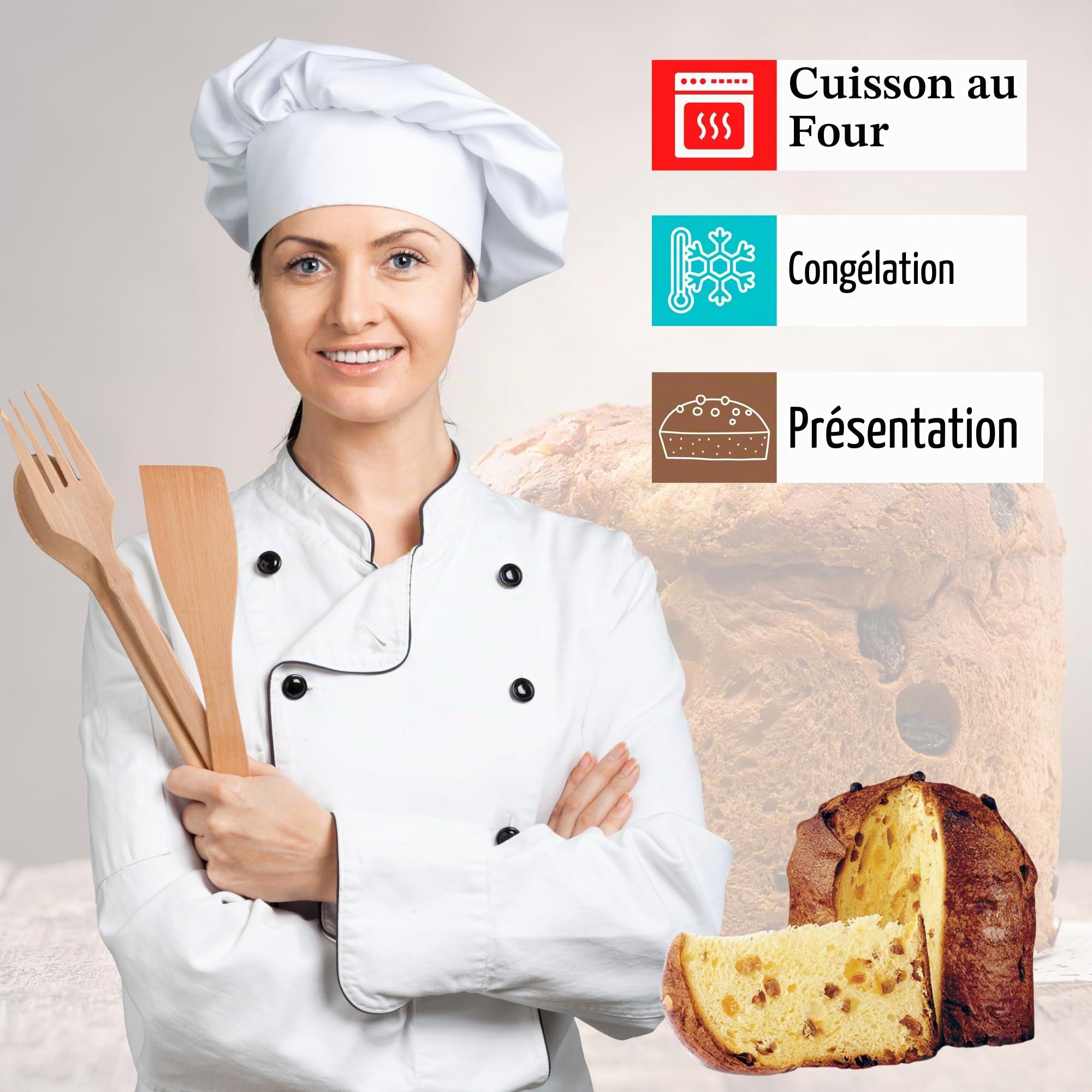Moule à Panettone Premium de Qualité 1 Kg (10pcs) - Revêtements de Panettone Professionnels en Papier Ondulé Pure Cellulose au Micro-ondes Conçus pour Panettone, Résistants à la Chaleur 220°C