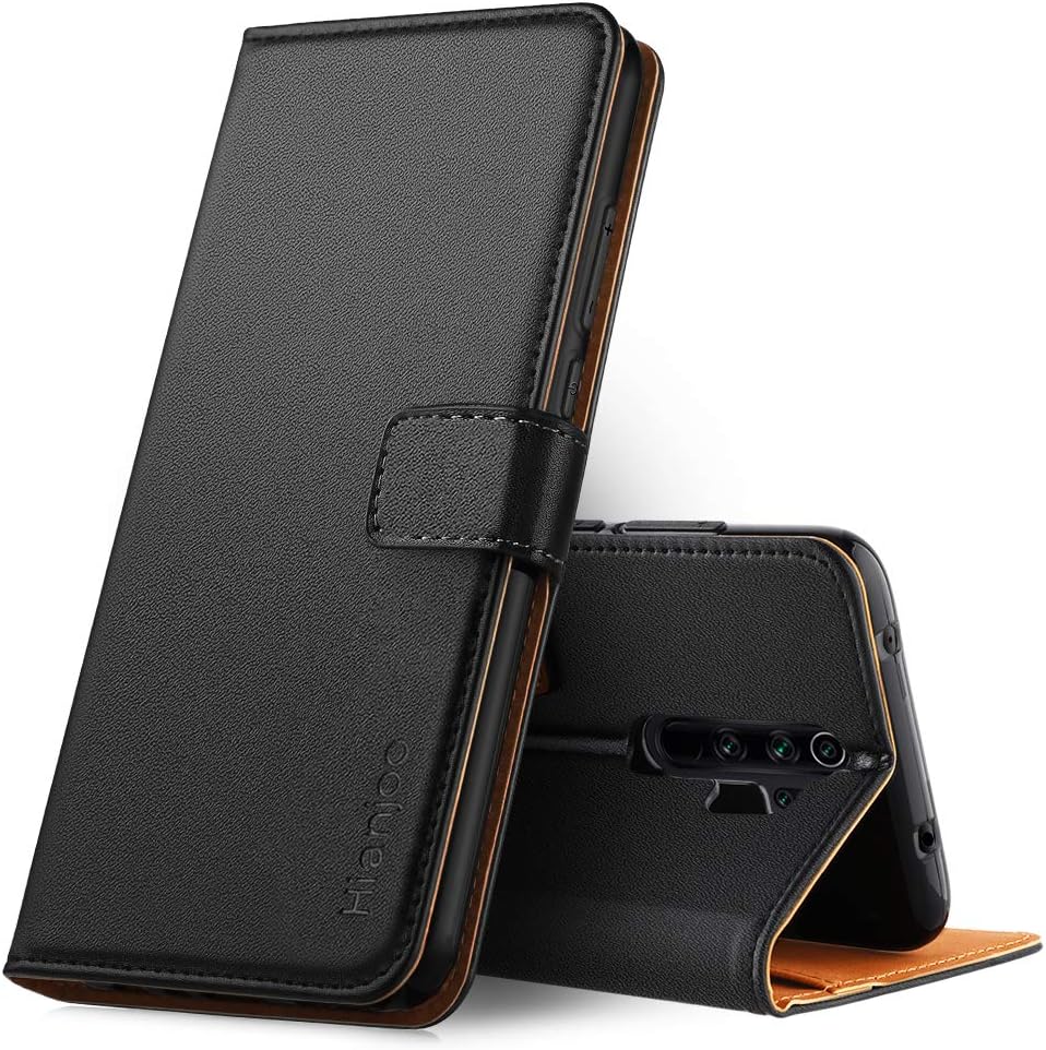 Hianjoo Case Compatible with Xiaomi Redmi Note 8 Pro, Premium Protective Wallet Card Flip Leather Phone Case Replacement for Xiaomi Redmi Note 8 Pro - Black