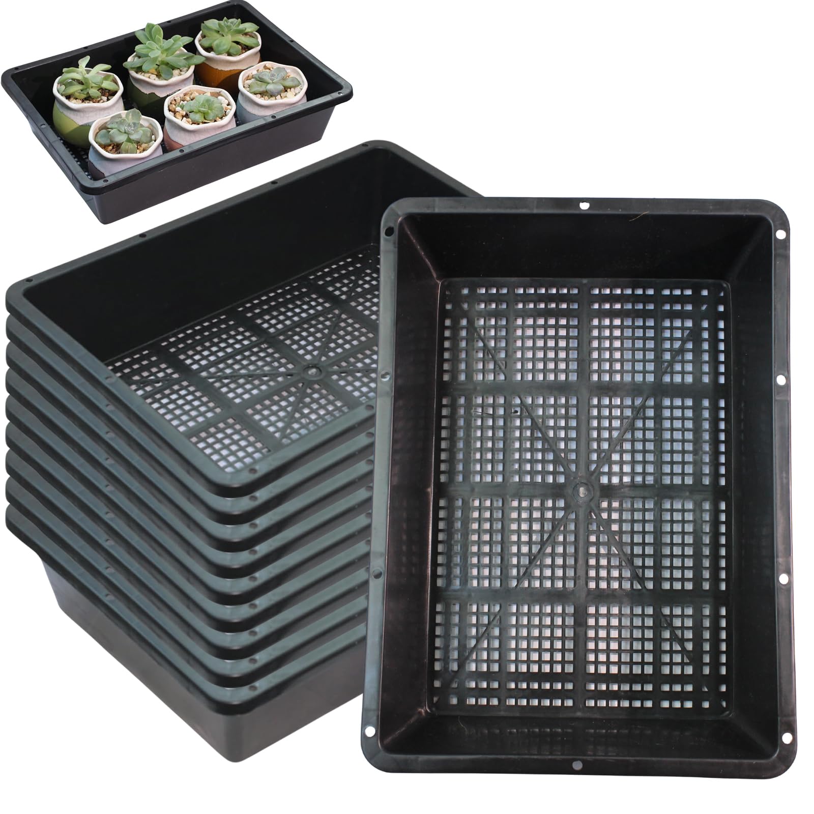 HEMOTON 20 Sottovasi Rotondi In Plastica Nera Per Vasi Da Fiori - 11x11x2,5 Cm - Protezione Per Superfici, Anti-scivolo, Per Interni Ed Esterni, Giardino E Davanzale - 2