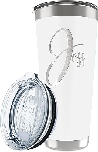 Be Burgundy - Vaso personalizado con nombre grabado, 12 diseños, vaso de café de 30 onzas con tapa deslizante, aislamiento de doble pared, regalos