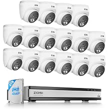 ZOSI C220 16CH 4K NVR with 16 x 4MP Audio PoE Dome Camera System, 4TB HDD