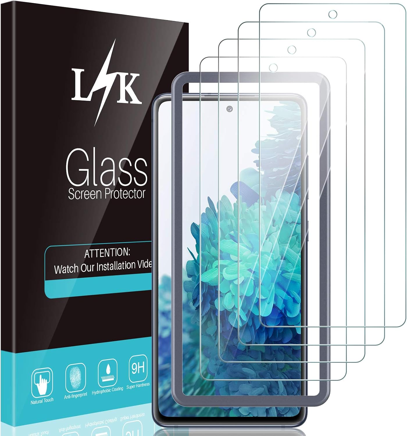 4 Pack LϟK Screen Protector Designed for Samsung Galaxy S20 FE 5G Galaxy S20 FE 5G UW, New Verson, Easy Installation Tray, Tempered Glass 9H Hardness, Case Friendly