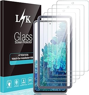 4 Pack LϟK Screen Protector Compatible for Samsung Galaxy S20 FE 5G Galaxy S20 FE 5G UW, New Verson, Easy Installation Tray, Tempered Glass 9H Hardness, Case Friendly