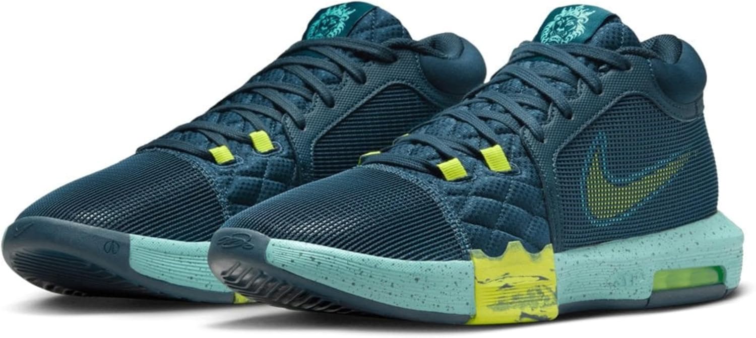 Lebron Witness 8 Basketball Shoes (FB2239-402, Armory Navy/Green Frost/Bicoastal/Cyber) Size 3.5 - Image 2