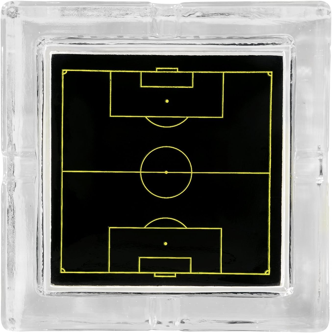 BVB Borussia Dortmund pitch ash tray, Black,yellow, 7.5 x 7.5 x 5 cm