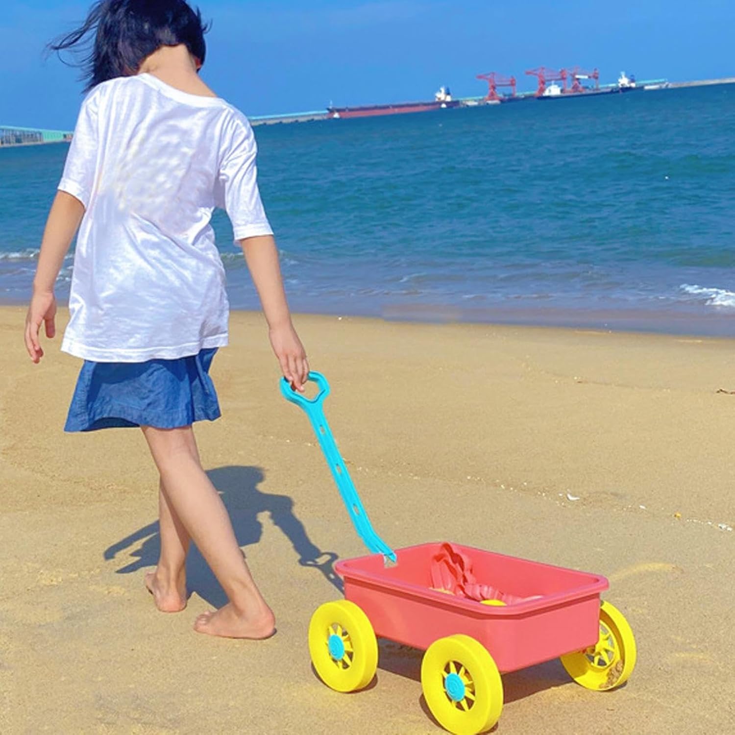 Portable Beach Cart, Outdoor Fun Toy, Compact Pool, Finely Polished Backyard Play Vehicle, Garden Activity Sand Transporter, Kids Gear for Swimming, Lake, Parties